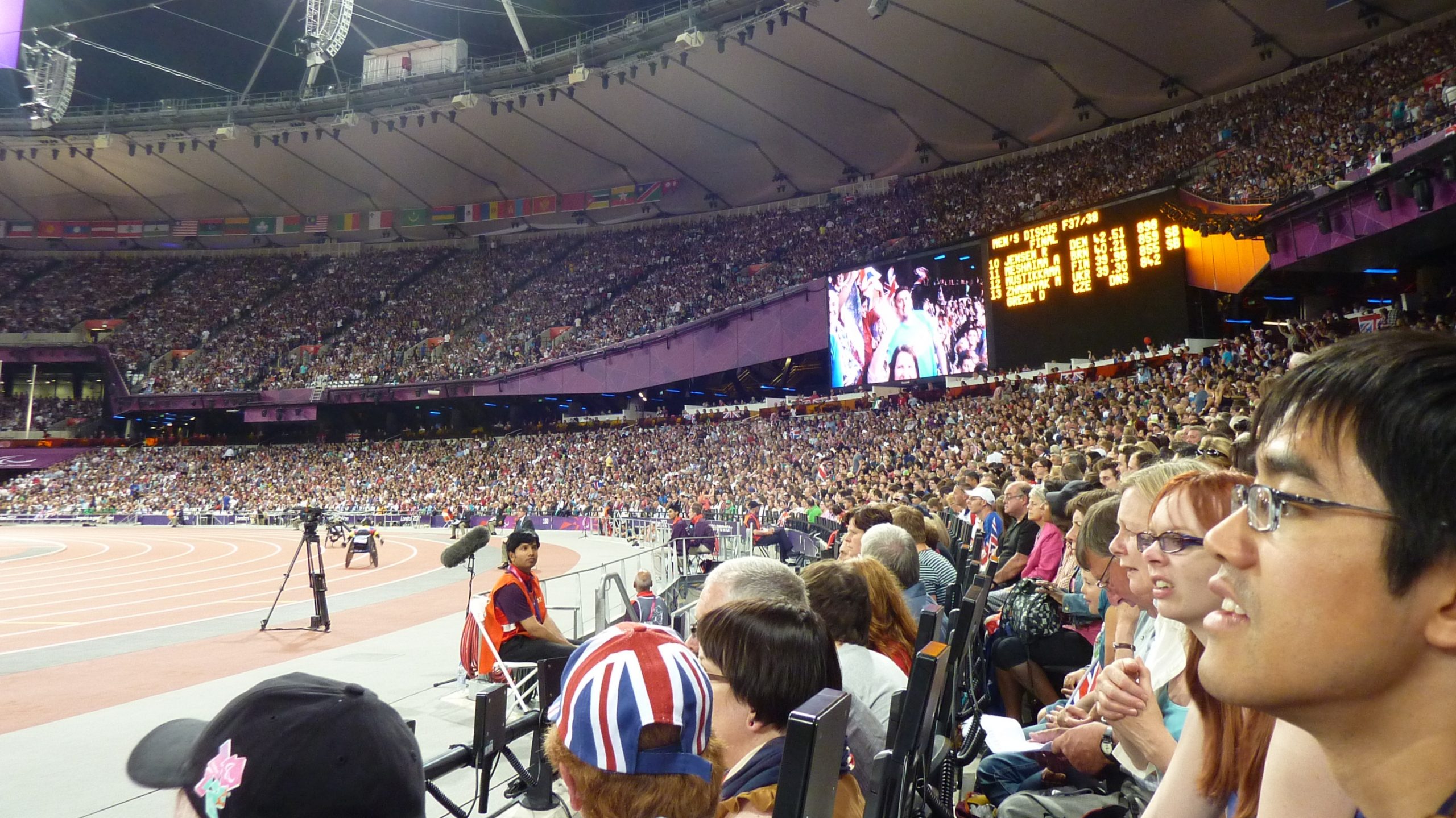 Olympic stadium with international audience during a global representation ceremony
